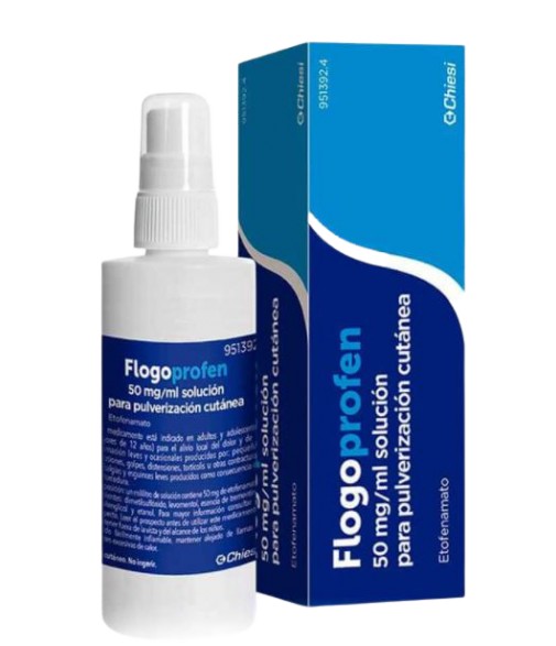 Flogoprofen 50 mg/ML Solución para Pulverización Cutánea, 1 frasco de 100 ML