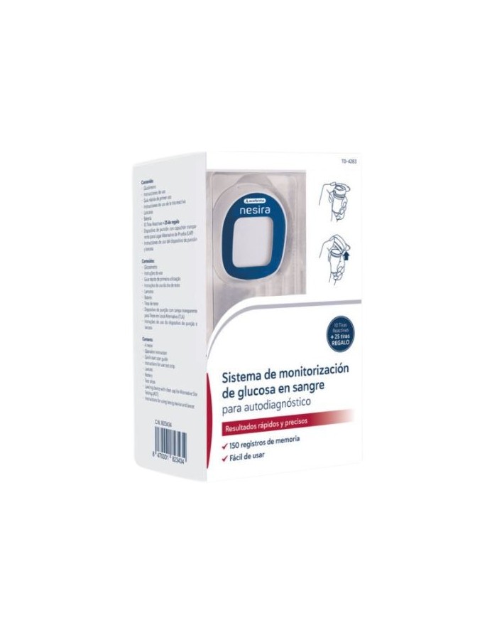 Nesira Blood Glucose Monitoring System TD-4283 Includes 10 + 25 Free Strips