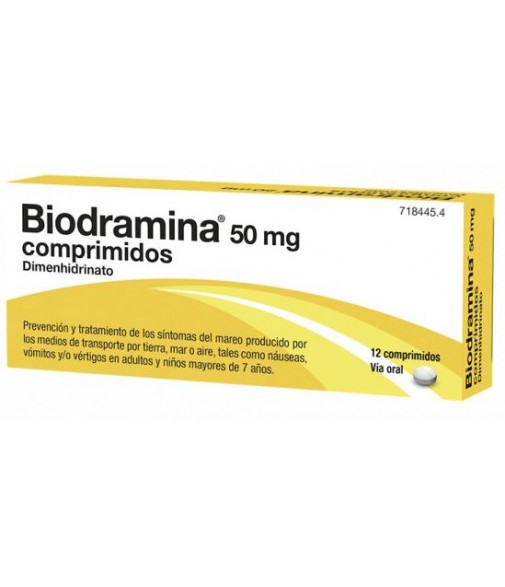 Biodramina 50 mg 12 comprimidos