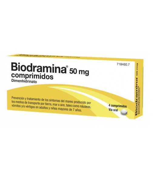 Biodramina 50 mg 4 Comprimidos