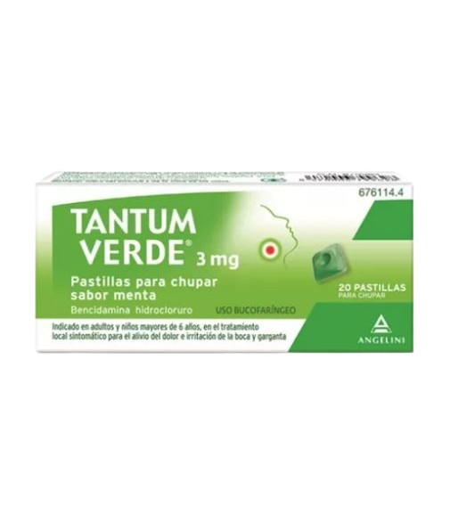 Tantum Verde 3 mg Sabor Menta 20 Pastillas