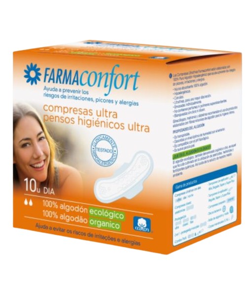 Farmaconfort Compresas Ultra Día de Algodón con Alas 10 Unidades