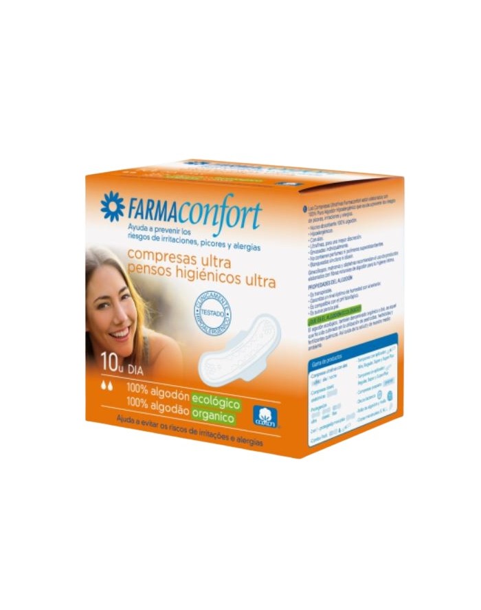 Farmaconfort Ultra Day Cotton Pads with Wings 10 Units