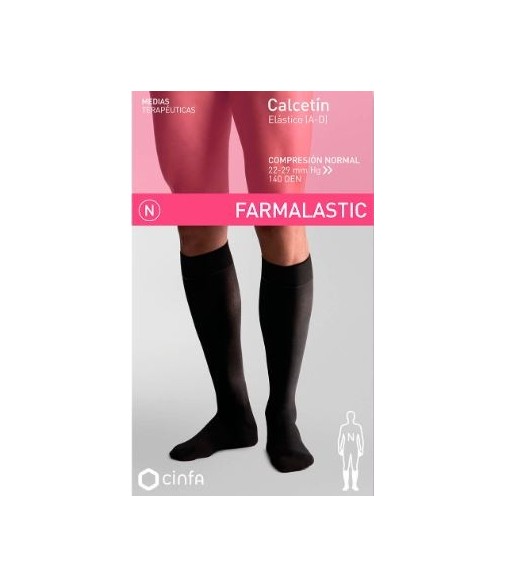 Farmalastic Calcetín Elástico Compresión Normal Color Negro Talla Mediana
