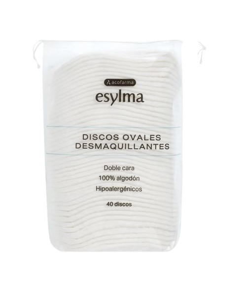Acofarma Esylma Discos de Algodón Ovales Desmaquillante 40 Unidades