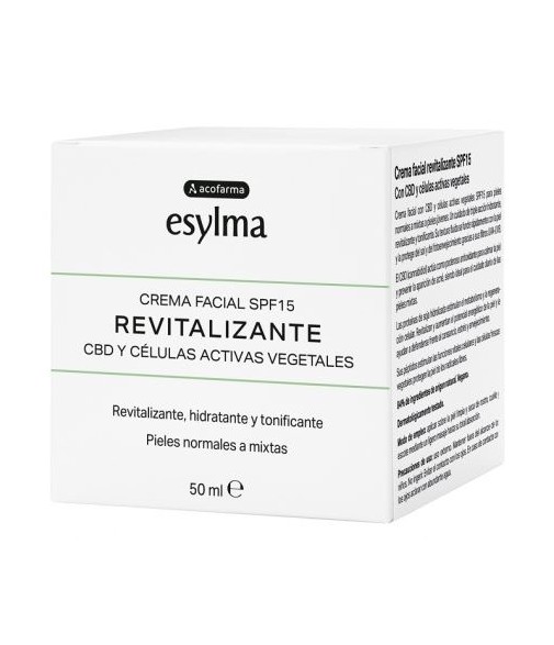 Acofarma Esylma Crema Facial Revitalizante SPF15 CBD y Células Activas Vegetales 50 ml