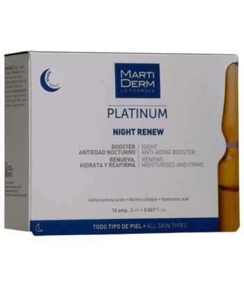 MartiDerm Platinum Night Renew Todo Tipo de Piel 10 Ampollas