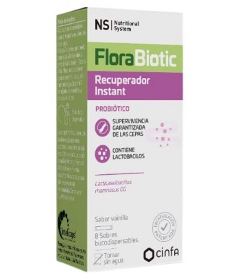 NS FloraBiotic Recuperador Instant Probiótico Sabor Vainilla 8 Sobres