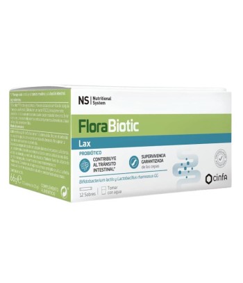 NS FloraBiotic Lax Probiotic with Fiber and Plantago Ovata 12 Sobres