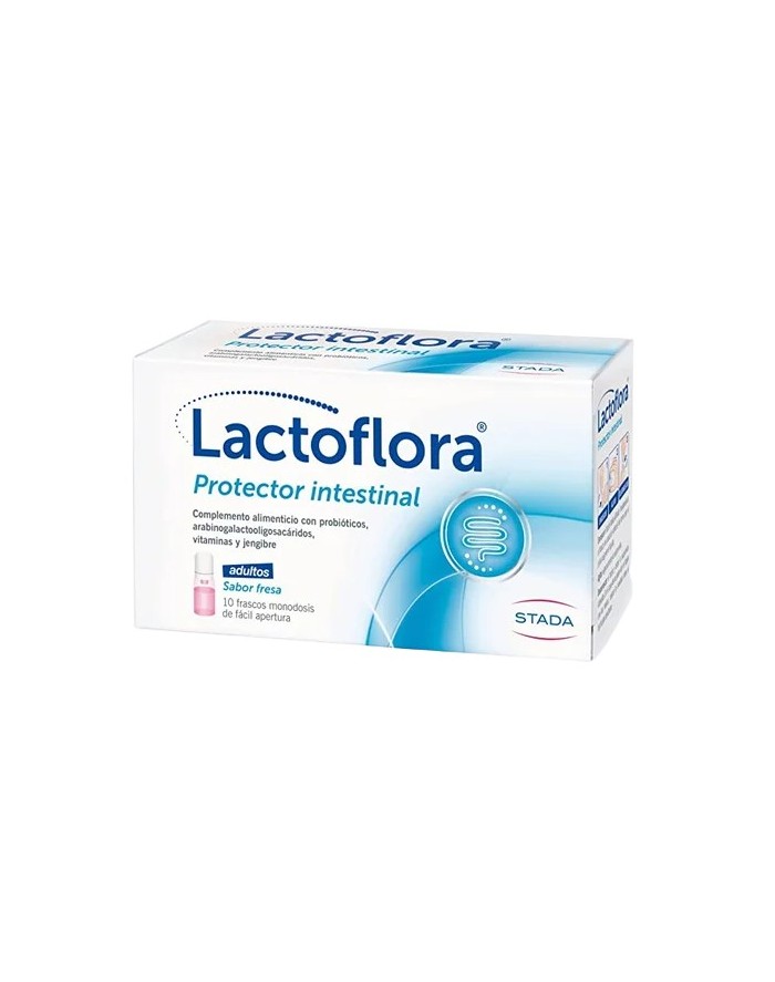 Lactoflora Intestinal Protector Adults Strawberry Flavor 10 Single-Dose Bottles