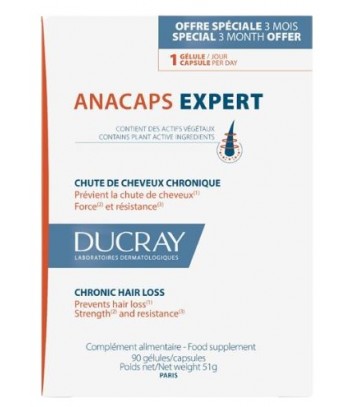 Ducray Anacaps Expert Caída Crónica del Cabello 90 Cápsulas