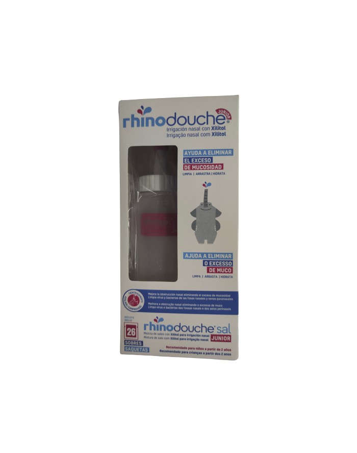 Rhinodouche® Sal Junior. 40 sobres de 2,5g que contienen una mezcla de  sales con xilitol para llevar a cabo irrigación nasal con el dispositivo  Rhinodouche® Junior. (Dispositivo no incluido) : : Alimentación