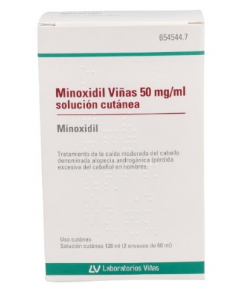 Minoxidil Viñas 50 mg/ml Solución Cutánea 2x60 ml