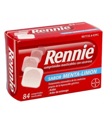 Rennie Con Sacarosa Sabor Menta-Limón 84 Comprimidos Masticables