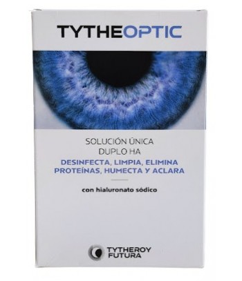Tytheoptic Solución Única Duplo Ha Desinfecta, Limpia, Elimina Proteínas, Humecta y Aclara 2x360 ml