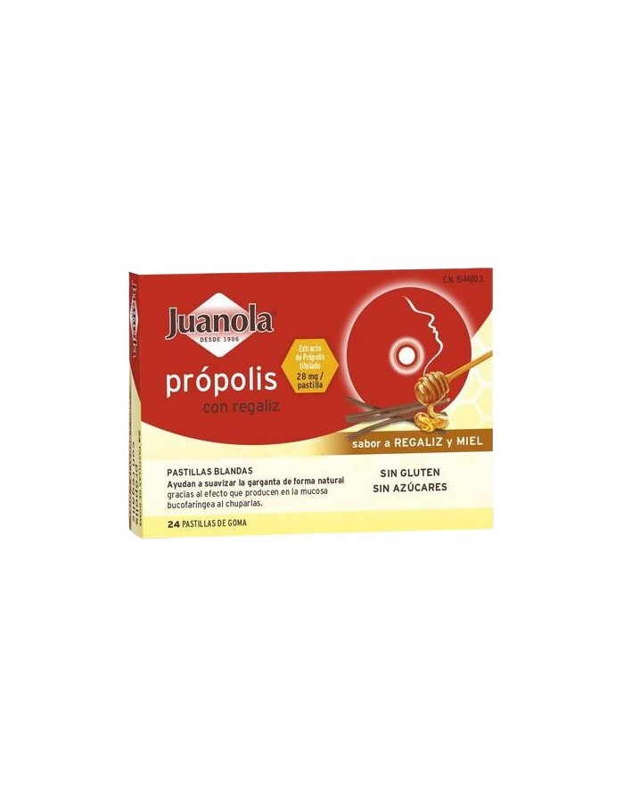 Juanola Propolis Soft Pastilles with Licorice and Honey 24 Pastilles