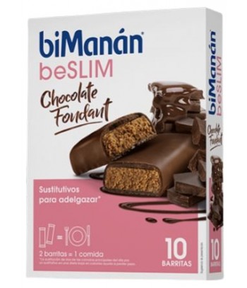 Bimanán beSLIM Barritas Sustitutivas de Chocolate Fondant 10 unidades