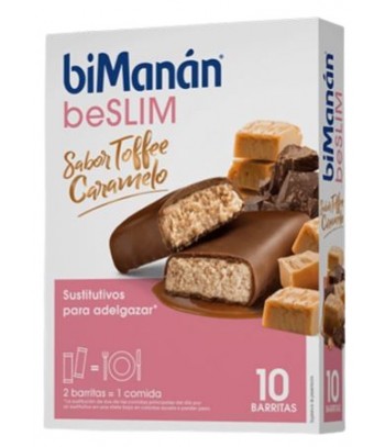 Bimanán beSLIM Barritas Sustitutivas Sabor Toffee Caramelo 10 unidades