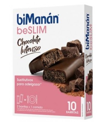 Bimanán beSLIM Barritas Chocolate Intenso 10 unidades