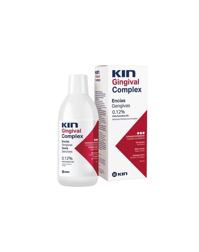 Kin Gingival Complex Gums Mouthwash 0.12% Chlorhexidine Mint Flavor 500 ml