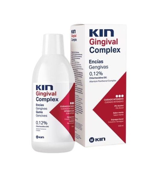 Kin Gingival Complex Gums Mouthwash 0.12% Chlorhexidine Mint Flavor 500 ml