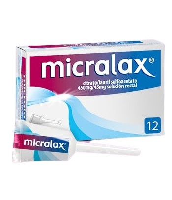 Micralax Citrato/Lauril Sulfoacetato 450 mg/45 mg Solución Rectal 5ml 12 Cánulas