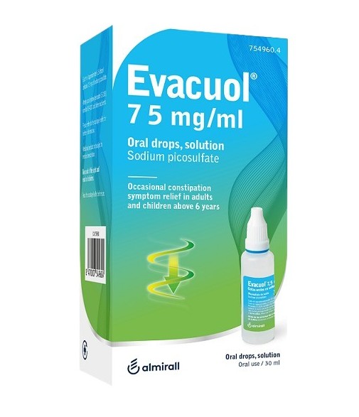 EVACUOL 7,5 MG/ML GOTAS ORALES EN SOLUCIÓN , 1 FRASCO DE 30 ML