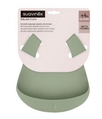 Suavinex Selection Soft & Felxible Babero Silicona +4m