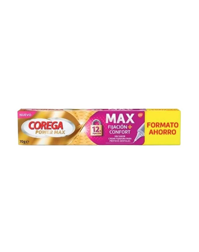 Corega Power Max Fijación + Confort Sin Sabor Formato Ahorro 70 g