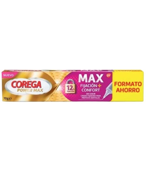 Corega Power Max Fijación + Confort Sin Sabor Formato Ahorro 70 g
