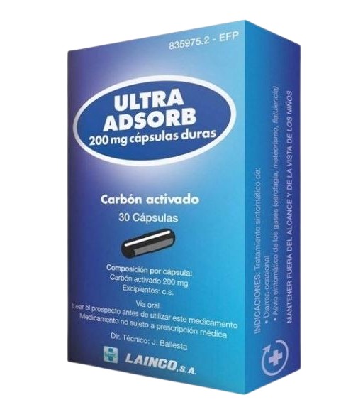 Ultra Adsorb 200 mg 30 Cápsulas Duras 