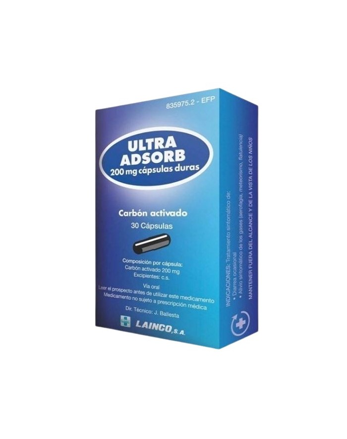Ultra Adsorb 200 mg 30 Hard Capsules