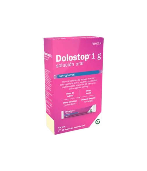 Dolostop Paracetamol 1g 10 Sobres de Solución Oral