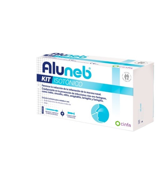 Aluneb kit Isotónico 15 Viales Aluneb + Mad Nasal Dispositivo de Nebulización