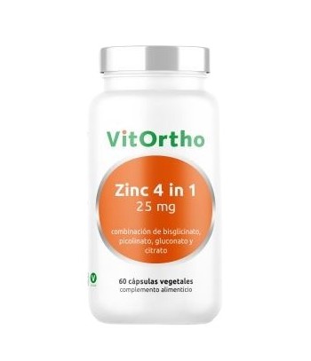 Vitortho Zinc 4 en 1 25 mg 60 Cápsulas