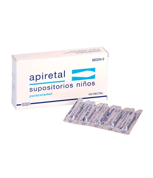 Apiretal Niños 250 mg 5 Supositorios