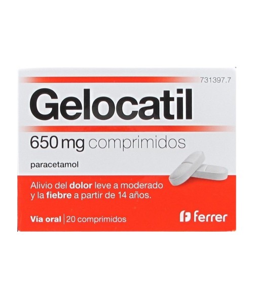 Gelocatil 650 mg 20 Comprimidos