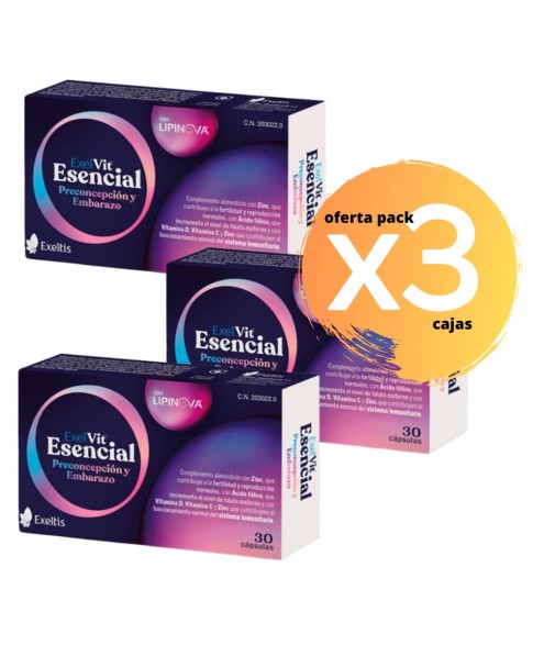 ExelVit Esencial Complemento Alimenticio Preconcepción y Embarazo