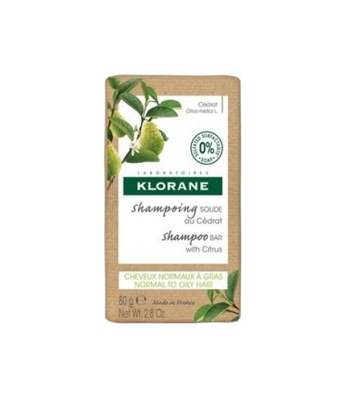 Klorane Champú Sólido Cabellos Normales a Grasos a la Cidra 80g