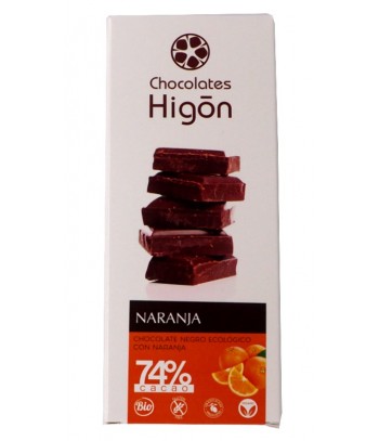 Chocolate Negro y Naranja 74% 100 gr Chocolates Higon