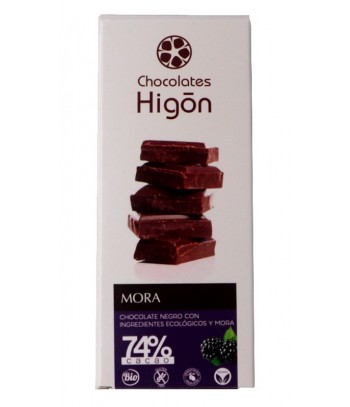 Chocolate Negro y Mora 74% 100 gr Chocolates Higon