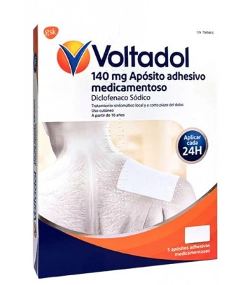 Voltadol 140 mg Diclofenaco Sódico Apósito Adhesivo Medicamentoso 5 unidades
