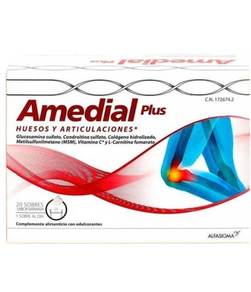 Amedial Plus Huesos y Articulaciones 20 Sobres Sabor Naranja