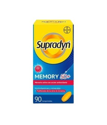 Supradyn Memoria 50+ Vitaminas y Minerales con Polifenoles de la Oliva + Ginseng 90 Comprimidos