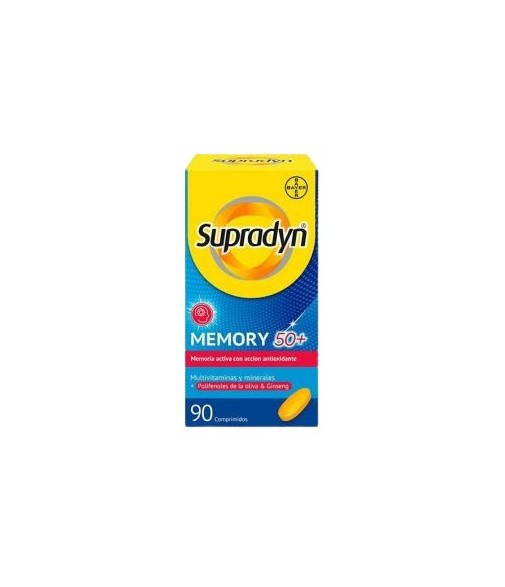 Supradyn Memoria 50+ Vitaminas y Minerales con Polifenoles de la Oliva + Ginseng 90 Comprimidos
