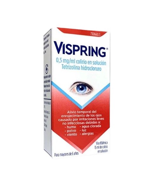 Vispring 0,5 mg/ml Colirio en Solución Tetrizolina Hidrocloruro 15 ml