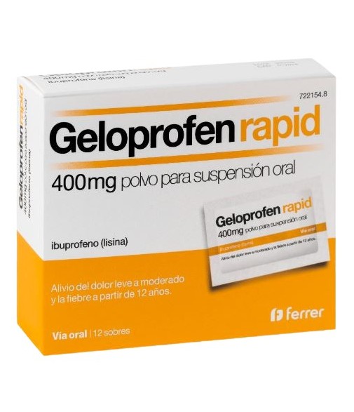 Geloprofenrapid 400 mg Polvo para Suspensión Oral 12 sobres