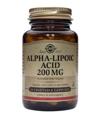 Solgar Ácido Alfa-Lipoico 200 mg 50 Cápsulas Vegetales
