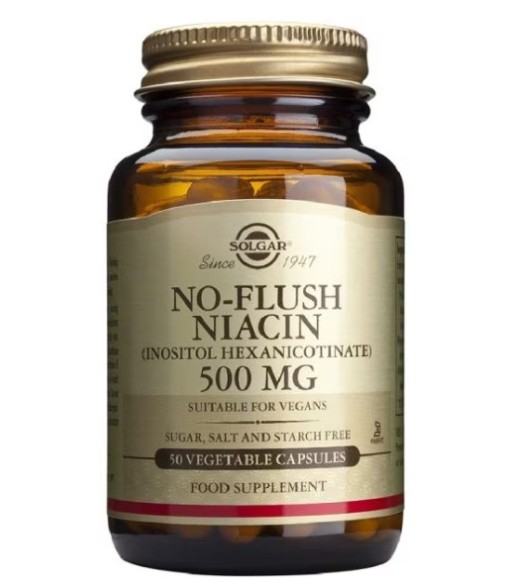 Solgar Niacin No Flush 500 mg 50 Vegetable Capsules
