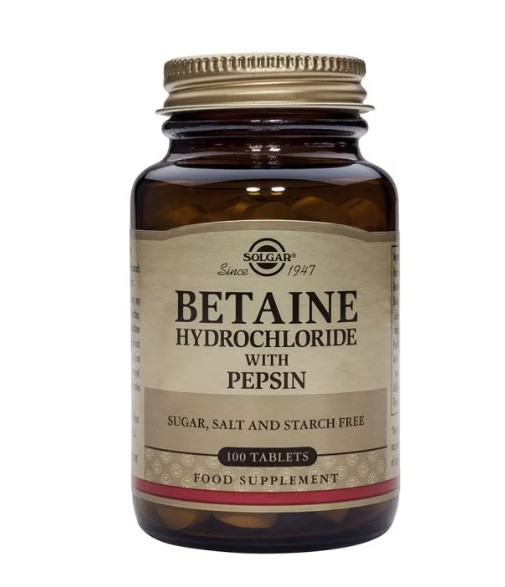 Solgar Betaína Clorhidrato con Pepsina 100 comprimidos